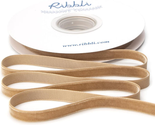 Ribbli Polyester Camel Velvet Ribbon,3/8 Inches Continuous10-Yard Spool,Christmas Ribbon for Gift Wrapping,Floral Bouquets, Home Decor - Crafty Corner