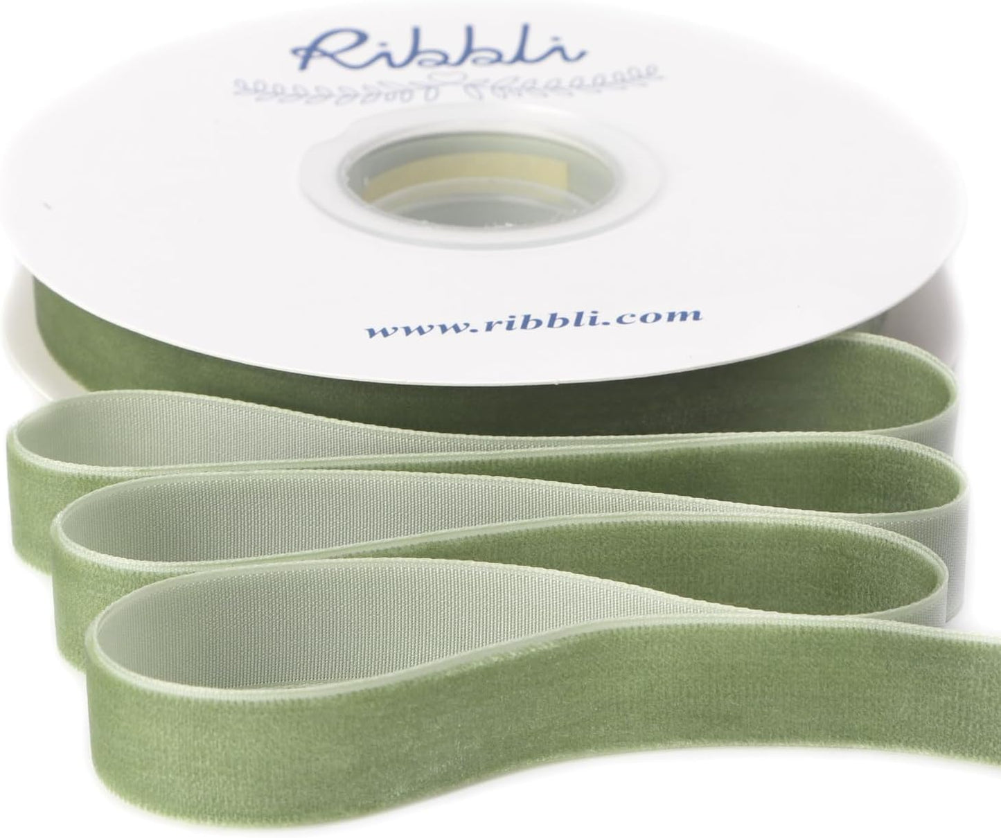 Ribbli Sage Green Velvet Ribbon 5/8 Inches Continuous10 Yard Spool Spring Moss Christmas Ribbon for Gift Wrapping Crafts Home Decor - Crafty Corner