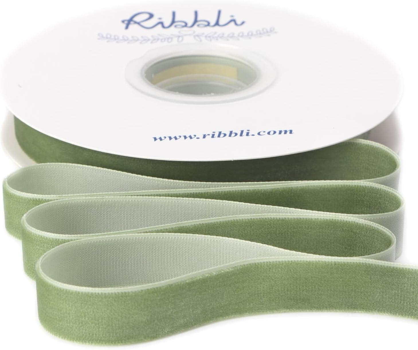 Ribbli Sage Green Velvet Ribbon 5/8 Inches Continuous10 Yard Spool Spring Moss Christmas Ribbon for Gift Wrapping Crafts Home Decor - Crafty Corner