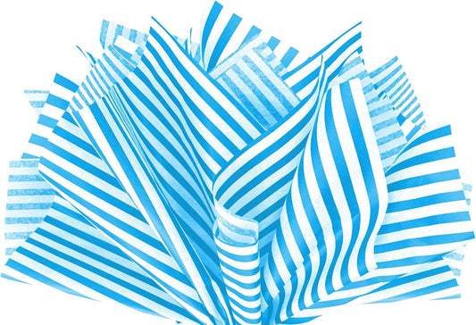 Flexicore Packaging Turquoise Blue Pin Stripe Print Gift Wrap Tissue Paper Size: 15 Inch X 20 Inch | Count: 100 Sheets | Color: Turquoise Pin Stripe