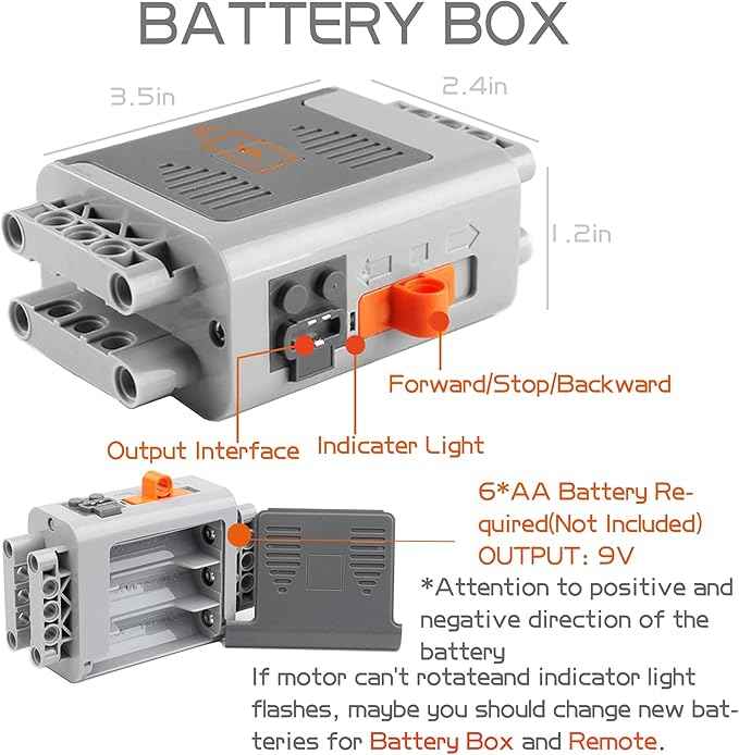 54PCS Power Function Motor Set, Infrared Remote Control&Battery Pack Motor Kit, Compatible with Building Blocks,Technic Sets, Light Electric Functions Motors and Gears, Kid&Adult