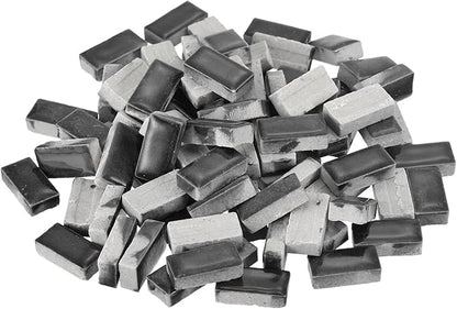 MECCANIXITY 250g Ceramic Mosaic Tiles for Crafts Bulk, Rectangle Black Ceramic Tile for Mosaic Kits Garden Stepping Stone Cup Mat
