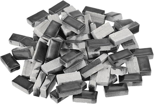MECCANIXITY 250g Ceramic Mosaic Tiles for Crafts Bulk, Rectangle Black Ceramic Tile for Mosaic Kits Garden Stepping Stone Cup Mat