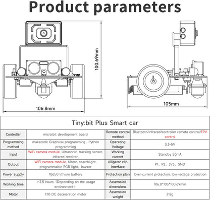 Yahboom Micro:bit Start Robot Kit with ESP32 Camera HD Video App Control for 8+ DIY Programmable STEM Education Toy Car with Tutorial Super Cost-Effective (with v2) - Crafty Corner