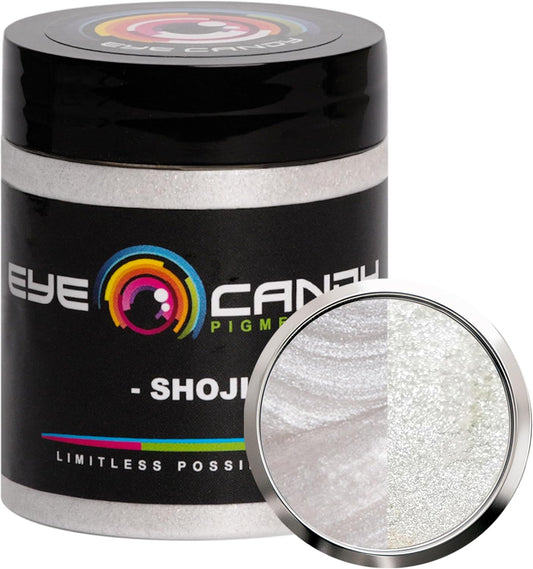 Eye Candy Pigments Premium White Mica Powder - Shoji (25gr) - for Epoxy, Resin, Soap, Paint, Woodworking, Acrylic Pouring, Bath Bombs, Fishing Lures - DIY Arts and Crafts Additive