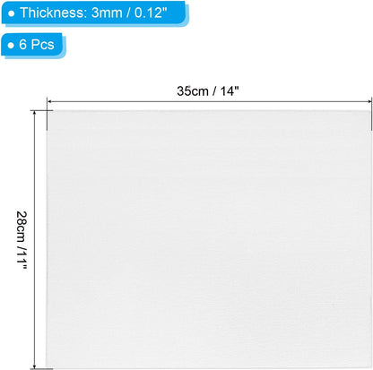 PATIKIL 11x14 Canvas Boards for Painting, 6 Pack 100% Cotton Square Triple Primed Stretched Blank Art Canvas Panel Bulk Thin for Acrylic, Oil, Tempera Paints, White