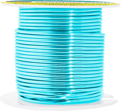 Mandala Crafts 14 Gauge Anodized Aluminum Craft Wire for Jewelry Making - 60 FT Colored Flexible Turquoise Wire - Bendable for Bonsai Armature Crafting Sculpting - Crafty Corner