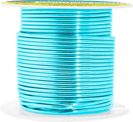 Mandala Crafts 14 Gauge Anodized Aluminum Craft Wire for Jewelry Making - 60 FT Colored Flexible Turquoise Wire - Bendable for Bonsai Armature Crafting Sculpting - Crafty Corner