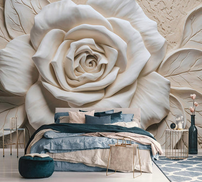 AFZEVEB-3D Rose Flower Wallpaper Large Floral Wall murals for Bedroom 159"x107"(Not Peel and Stick)