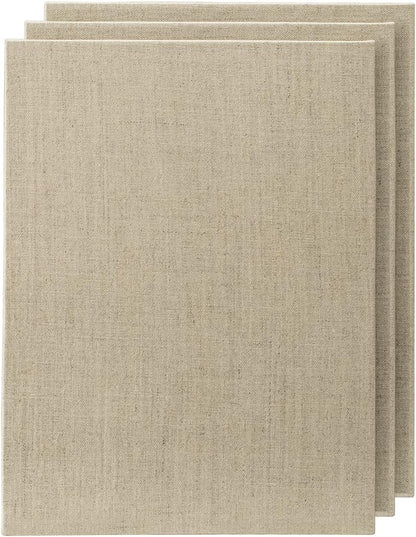Senso Clear Primed Linen Panels - 8x8-3 Pack of Panels for Painting Oils, Acrylics, Pastels and More