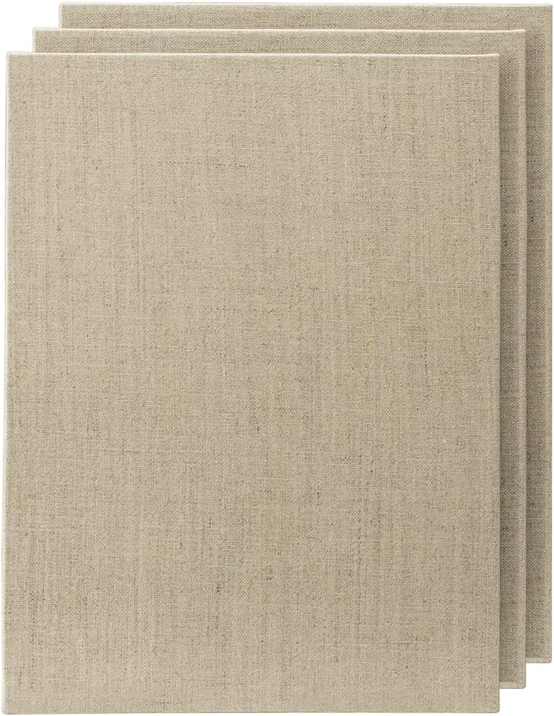 Senso Clear Primed Linen Panels - 11x14-3 Pack of Panels for Painting Oils, Acrylics, Pastels and More