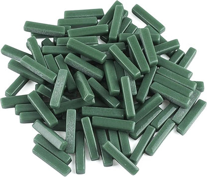 Youway Style Mosaic Tiles for Crafts Bulk,150g Green Strips Shapes Mosaic Glass Pieces,Glass Mosaic Garden Craft Kit