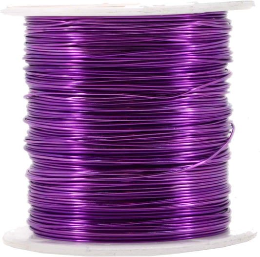 Mandala Crafts 20 Gauge Anodized Aluminum Craft Wire for Jewelry Making - 100 FT Colored Flexible Violet Wire - Bendable for Bonsai Armature Crafting Sculpting - Crafty Corner