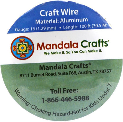 Mandala Crafts 16 Gauge Anodized Aluminum Craft Wire for Jewelry Making - 100 FT Colored Flexible Magenta Wire - Bendable for Bonsai Armature Crafting Sculpting - Crafty Corner