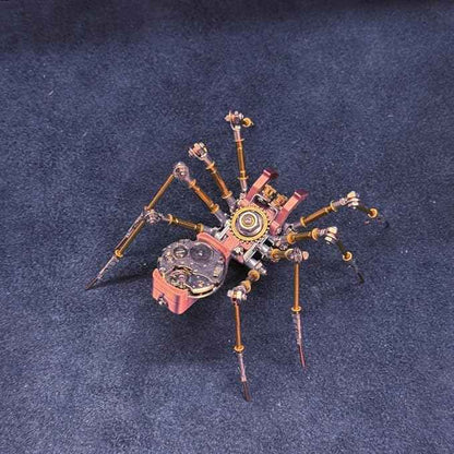 3D DIY Venomous Fang Sentinel Spider A Metal Puzzle Kits, 177PCS Mechanical Snail Metal Steampunk Insect Model Kit, Creative Collectible Display Piece for Adults