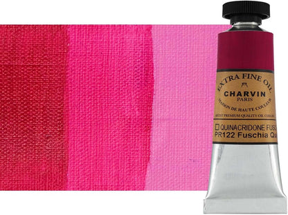 Charvin Extra Fine Oil Paint, Quinacridone Fuschia 20 ml - Triple-Milled, Rich Texture, Poppy Oil-Based, Light-Fast, Handmade, Archival Quality