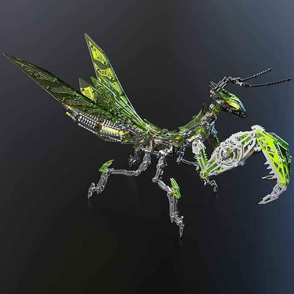Metalkitor 3D Metal Puzzles for Adults, Giant Mantis Model Kit - Steampunk DIY Ornament - Assembly Jigsaw Crafts Brain Teaser - Perfect Room Decor and Gift Choice(1200+PCS, Grass Green)