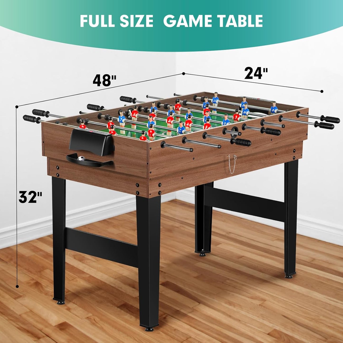 12-in-1 Game Table - 48" Combo Game Table, Ping Pong Table, Foosball Table, Air Hockey Table, Pool Table - Sports Arcade Games with Accessories - Ideal for Game Rooms and Family Game Nights!
