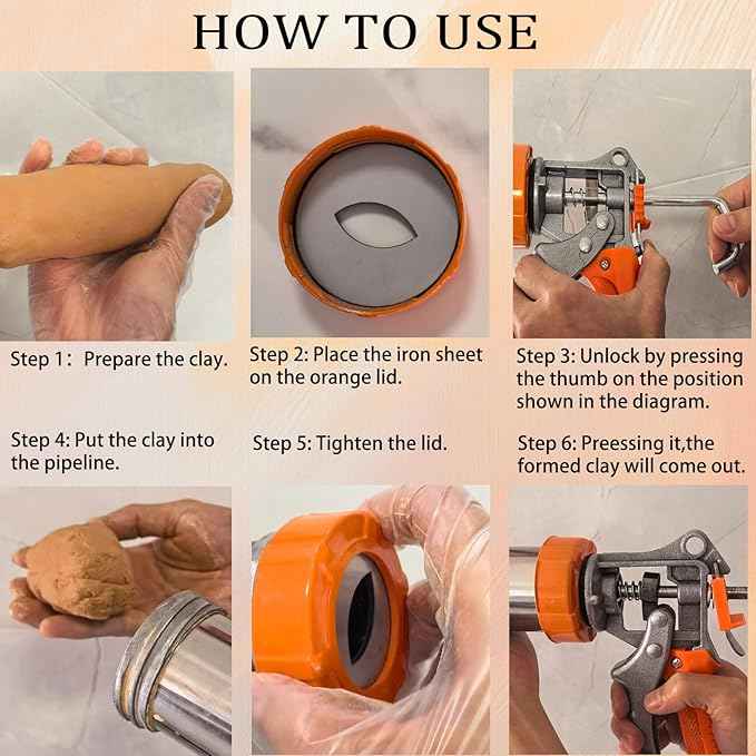 Dsyisvia Clay Roller Machine， Clay Extruder Tool with 20 Plates, Includes 12 Mug Handle Forms for Pottery Complete Polymer Clay Gun Kit，Handheld Clay Gun for Polymer Clay