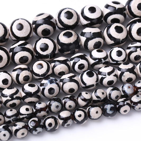 60PCS 6MM Natural Tibetan Stone Beads Round Loose Stone Beads for Jewelry Making DIY Energy Stone Healing Power Bracelet 15"