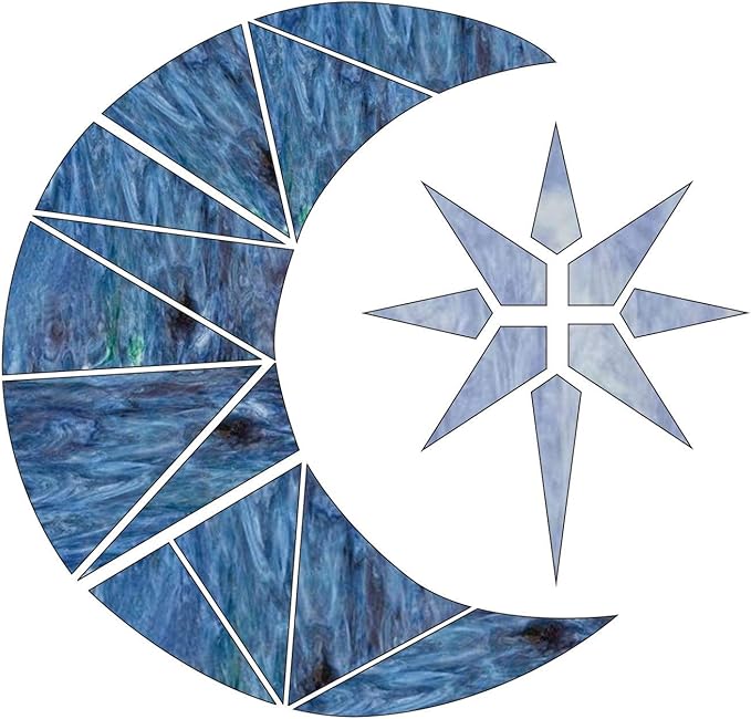 Moon and Star Pre-Cut Stained Glass Kit