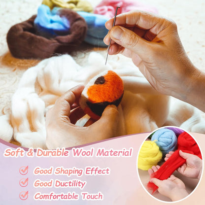 PATIKIL Wool Roving Yarn, 250G/8.8OZ Soft Felting Wool Pure Chunky Roving Yarn Bulk for Needle Felting Knitting Blanket Spinning Weaving DIY Craft, White