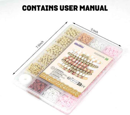 Gionlion 3000 Pcs Clay Beads for Bracelets, Bracelet Making kit Golden Beads for Jewelry Making, Charms Bracelet Kit DIY Arts and Crafts Birthday Easter Gifts