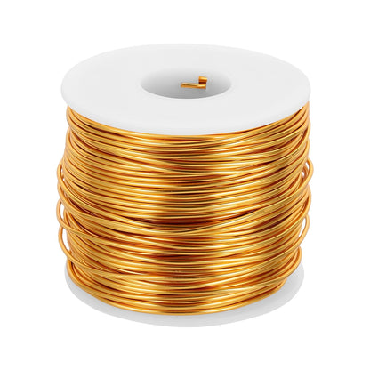 MECCANIXITY 15 Gauge Anodized Aluminum Craft Wire Bendable Bonsai Training Wire 223 Feet 1.5mm for Sculpting Crafts Wreath Floral Beading Jewelry Making, Yellow