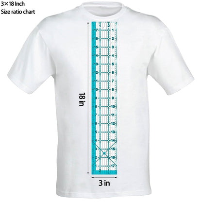 Acrylic Ruler 7 Piece Set, Non Slip Rings 50 Pieces, Quilting Rulers, Size (6"x24"), (2"x24"), (3"x18"), (3"x8"), (1.5"x12"), (1"x12"), (1"x6") (Blue-7 Piece Set)