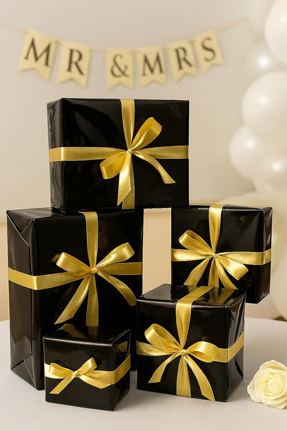 Anderson's Black Shiny Metallic PVC Roll: 47" x 100' Flame-Resistant Event Decor for Weddings, Parties, Photo Booths, Gift Wrap, Table Covers, Backdrops, Crafts & Holiday Decorations