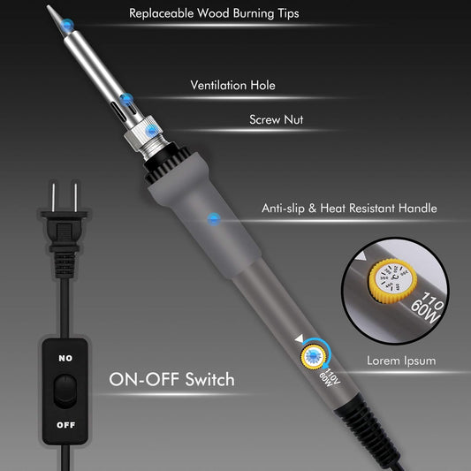 137PCS Wood burning Kit, DIY Creative Tool Set Soldering Woodburning Pen with Adjustable Temperature and Wood Piece for Embossing Carving Tips - Crafty Corner