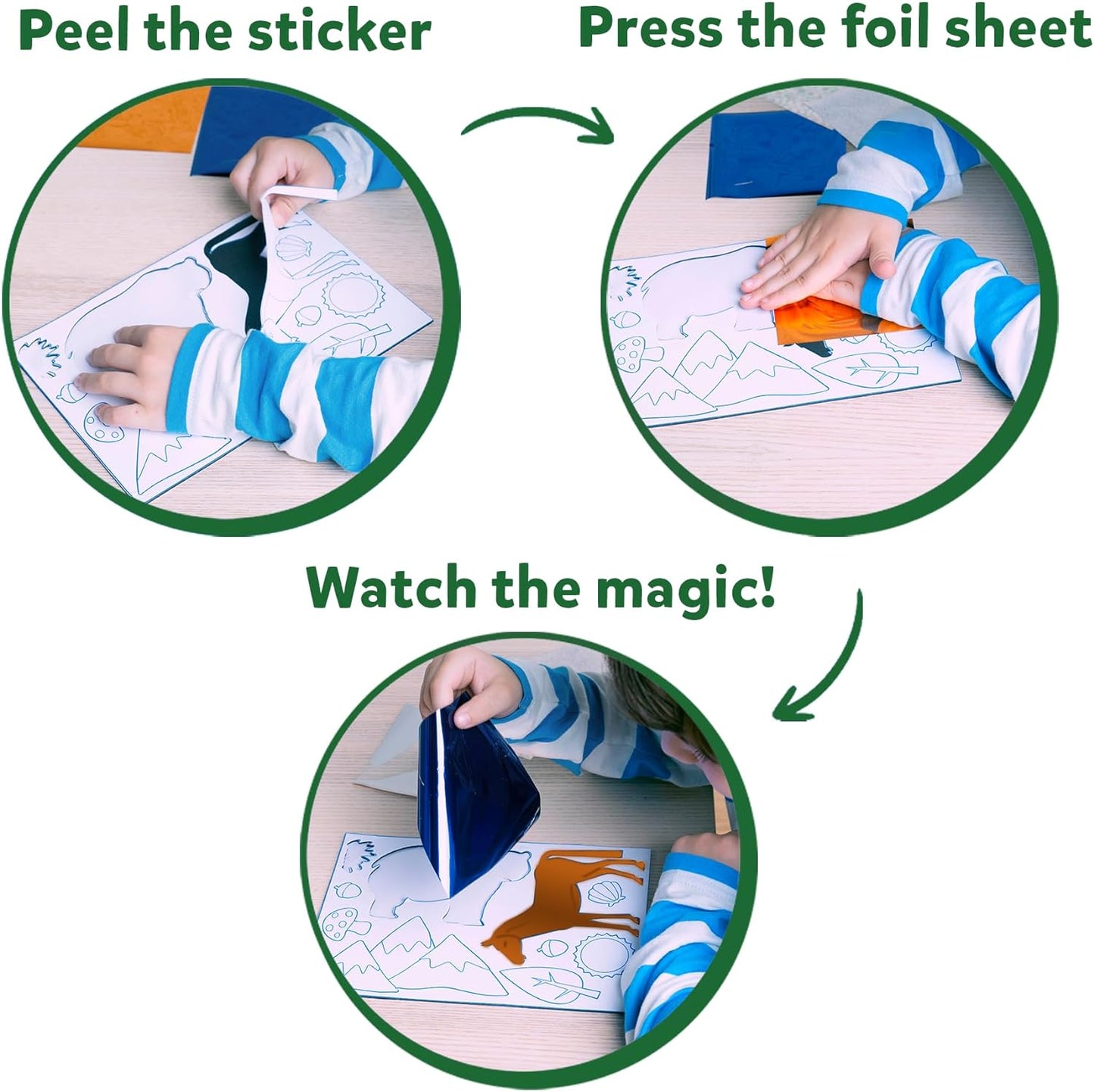 Skillmatics Foil Fun - Animals, No Mess Art for Kids, Travel Toys, Craft Kits, DIY Creative Activity, Christmas Gifts for Boys & Girls Ages 4, 5, 6, 7, 8, 9