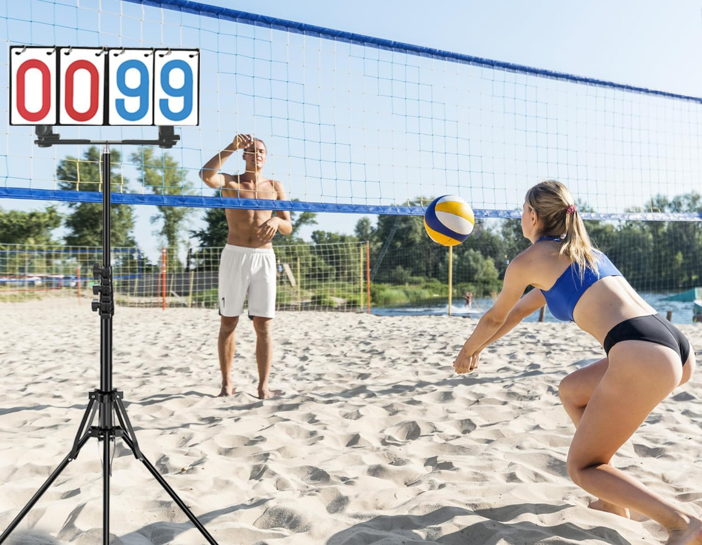 Purple River Portable Hanging Flip Scoreboard, Score Keeper for Baseball Volleyball Tennis Sports, Suit for Multiple Sports/Games Score Scenarios