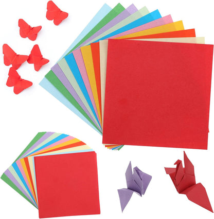 200 Pcs Origami Scrapbook, Paper Airplane Paper Double Sided Scrapbook Paper Origami 10x10 Origami 15x15 Square Mixed 10 Colors, Colored Construction Paper for Crafts and Art Folding - Crafty Corner