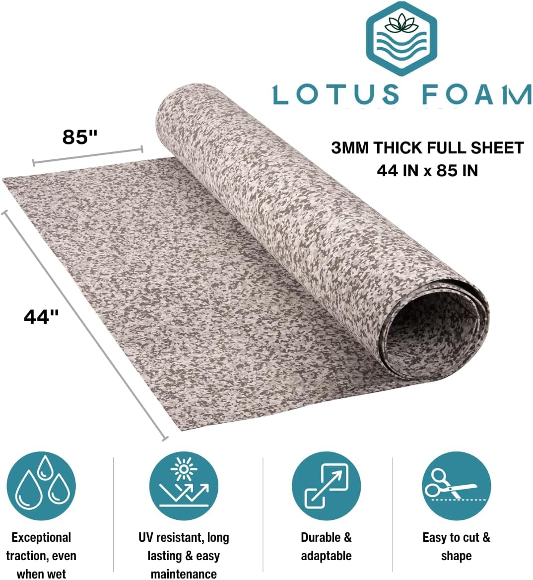 LotusFoam Large 3mm EVA Foam Sheet - 44"x 85" High Density Foam 130 kg/m3 for Cosplay, Costumes, Crafts, Flooring, Outdoor Use - 35 Colors (Snow Camo) - Snow Camo - Crafty Corner
