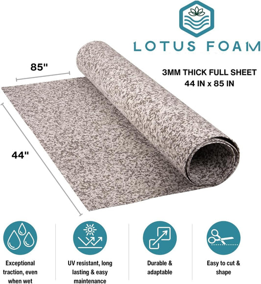LotusFoam Large 3mm EVA Foam Sheet - 44"x 85" High Density Foam 130 kg/m3 for Cosplay, Costumes, Crafts, Flooring, Outdoor Use - 35 Colors (Snow Camo) - Snow Camo - Crafty Corner