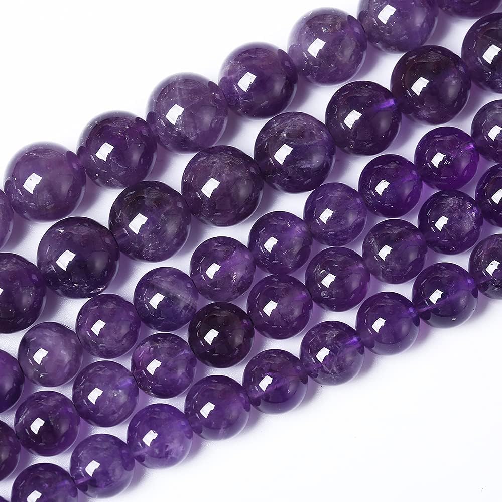 10mm 38pcs Natural Amethyst AAAAA Purple Crystal Quartz Beads Gemstones Round Stone Beads for Jewelry Making DIY Women's Bracelet Necklace Earrings