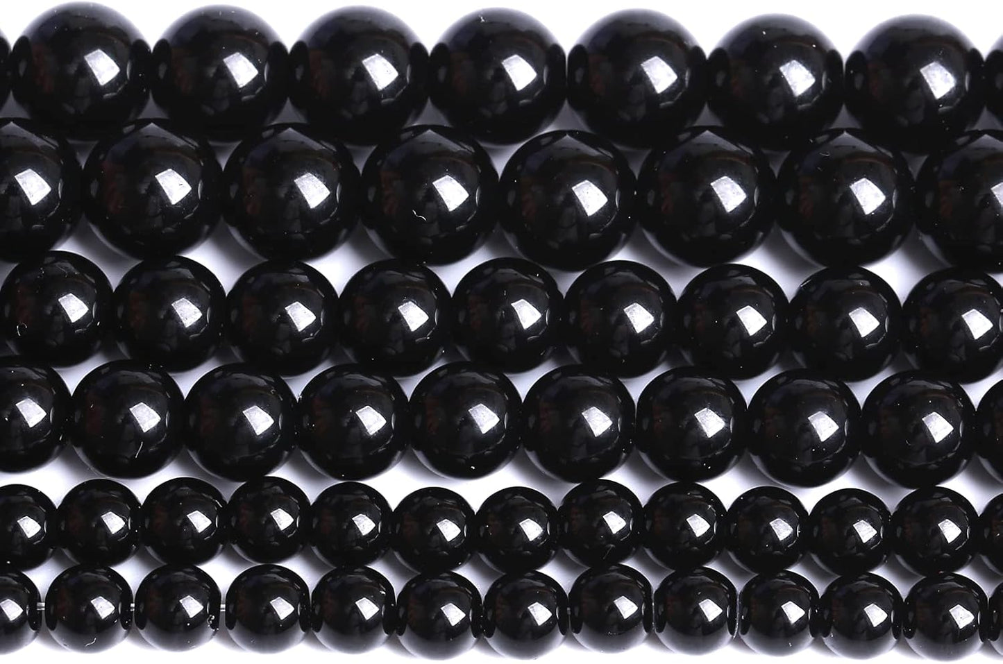 4mm 93pcs Natural Black Agates Onyx Stone Beads Smooth Round Loose Spacer Beads for Jewelry Making DIY Bracelets 15" (Black Agate, 4mm)