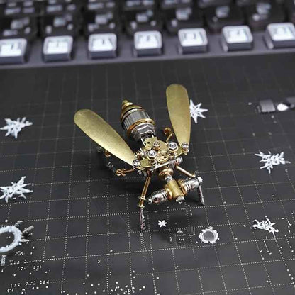 3D Steampunk Metal Fruit Fly Model Kit – DIY Mechanical Brass Insect Puzzle for Adults, Retro Collectible Assembly Craft, Unique Home Office Decoration Gift (Fruit Fly)