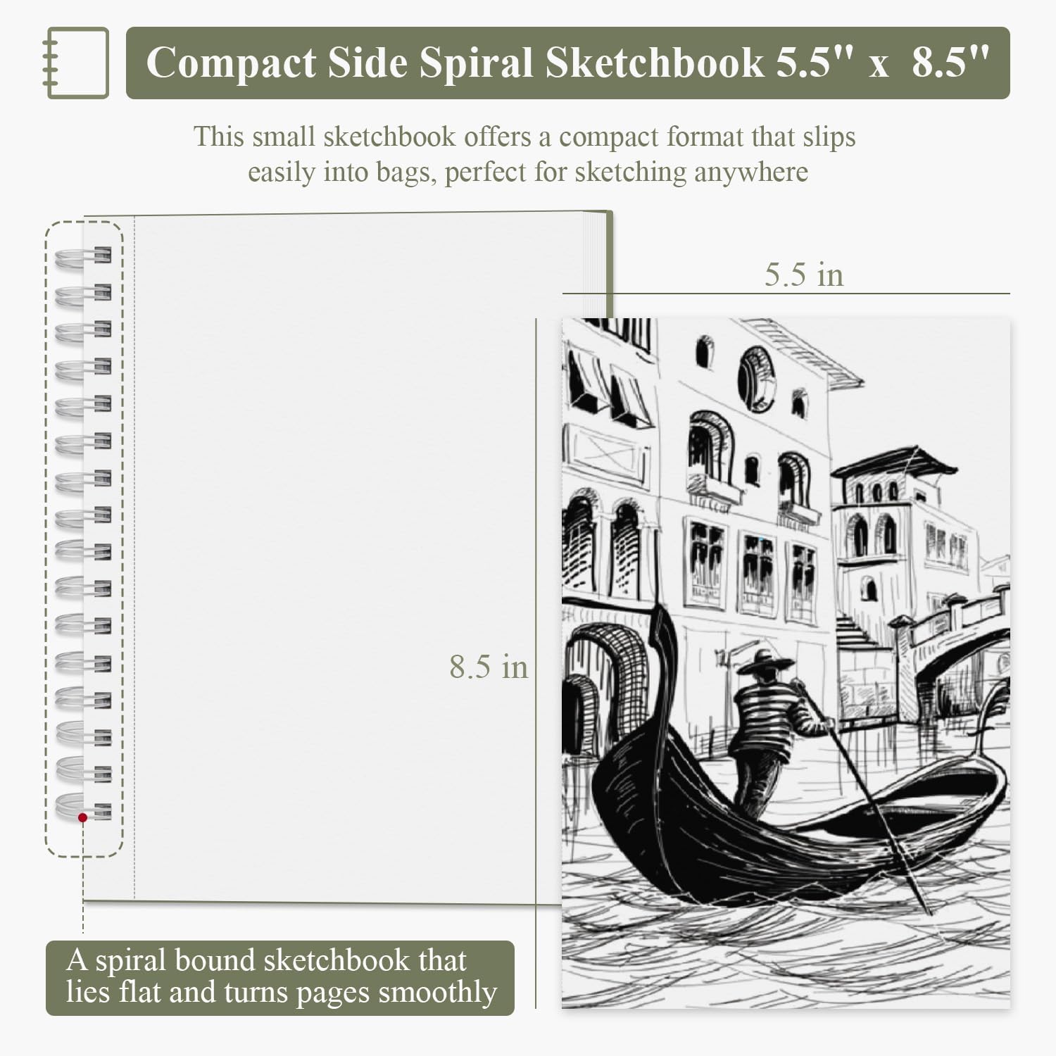 SuFly Small Sketch Book 5.5"x8.5", 2-Pack Mini Sketchbook, Spiral Bound Sketchbook Hardcover with 200 Sheets of 68lb/100gsm Mini Drawing Pad Paper, Small Sketch Pads for Drawing for Adults & Kids. - Crafty Corner