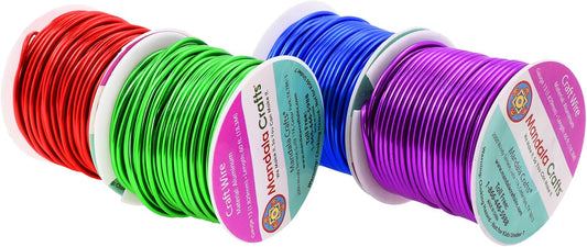 Mandala Crafts 13 Gauge Anodized Aluminum Craft Wire for Jewelry Making - 240 FT Colored Flexible Rainbow Wire - Bendable for Bonsai Armature Crafting Sculpting - Crafty Corner