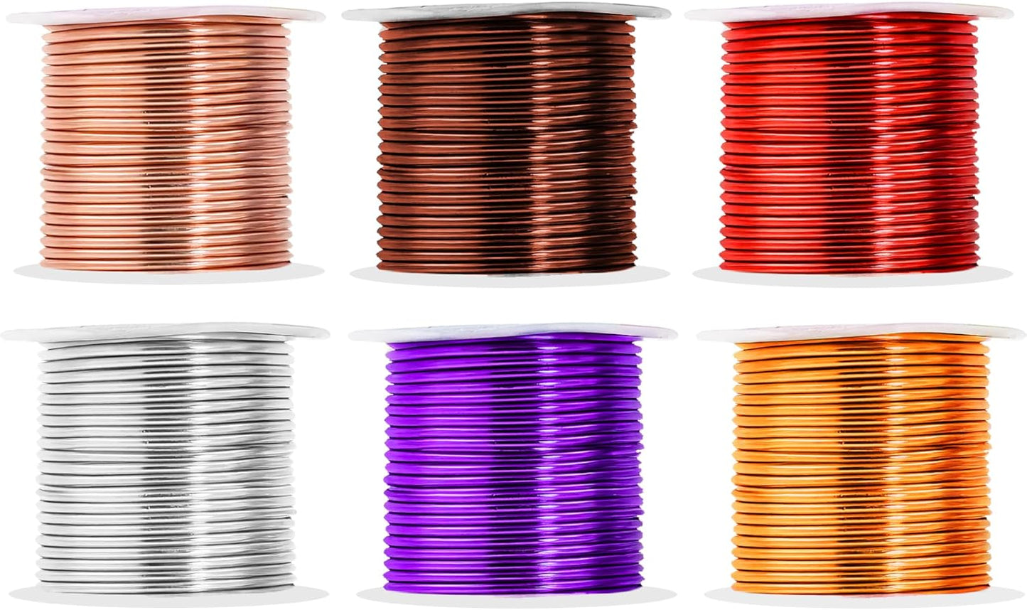 Mandala Crafts 13 Gauge Anodized Aluminum Craft Wire for Jewelry Making - 300 FT Colored Flexible Silver Copper Purple Gold Brown Red Wire - Bendable for Bonsai Armature Crafting Sculpting - Crafty Corner