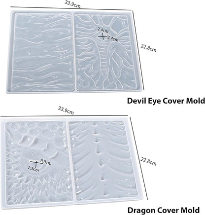 2 Set Cover Mold Dragon Resin Eye Devil Table Decoration Flower 3D Chocolate Silicone for Candle