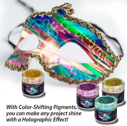 BALTIC DAY 48 Chameleon Mica Powder Set - Includes 8 Interference/Ghost Mica Powders - Color Shift Mica Powder Set