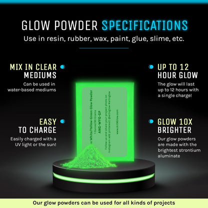 Glow in The Dark Pigment Powder - Neutral and Fluorescent Color for Art Painting, Fine Art, Nail Art Paint, and DIY Crafts - Long Lasting, 10+ Color Options - Neutral White - (120 Grams)
