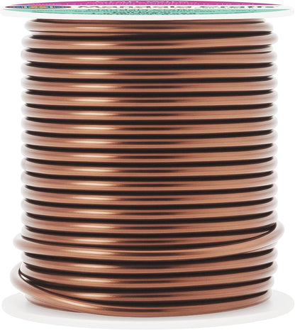 Mandala Crafts 13 Gauge Anodized Aluminum Craft Wire for Jewelry Making - 60 FT Colored Flexible Light Brown Wire - Bendable for Bonsai Armature Crafting Sculpting - Crafty Corner