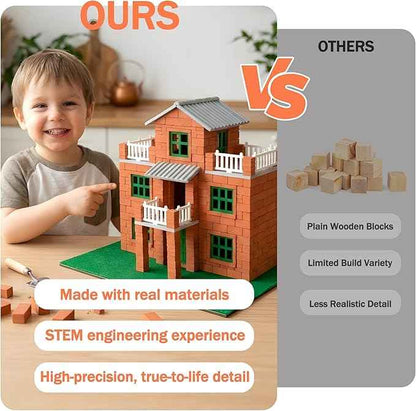 Brick and Mortar Construction Set, DIY Building Blocks for Kids Ages 6+, STEM Construction Kit, Versatile Creative Play, Great Birthday Gift