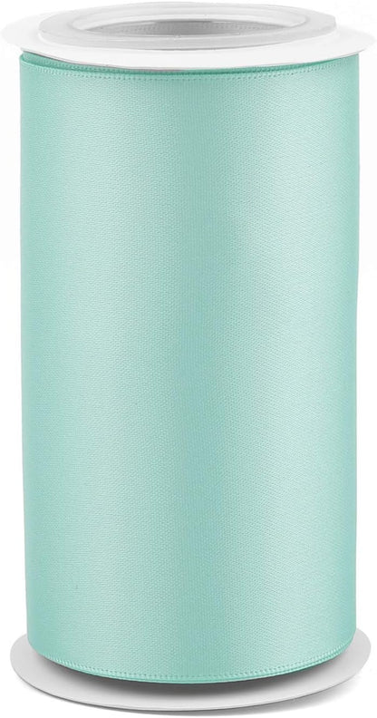 Humphrey's Craft 4 Inch Blue Double Faced Satin Ribbon - 5 Yards Variety of Color for Crafts Gift Wrapping Cutting Ceremony Decoration Sewing Chair Sash Wedding Dining Tables. - Crafty Corner