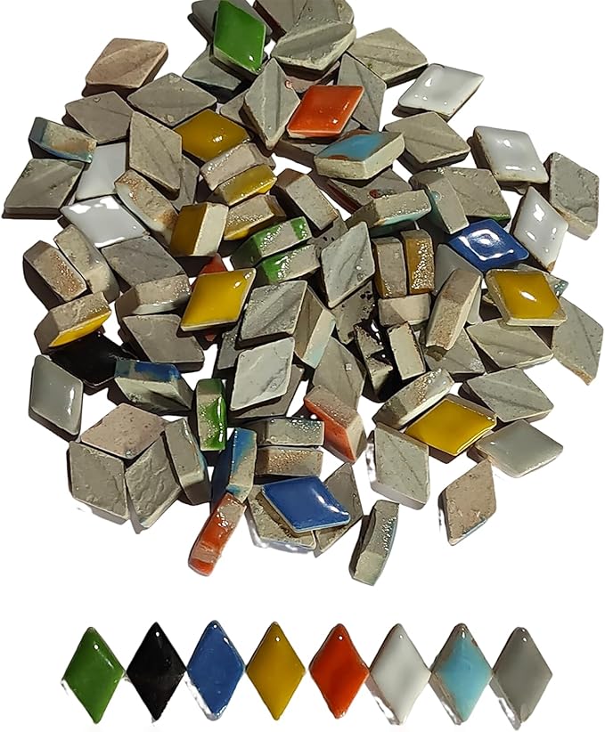 PINUO&KE 0.99 lb Mosaic Tiles for Crafts Bulk, Mosaic Ceramics Pieces for Garden Crafts Kits DIY Mosaic Art Decor