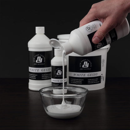 Acrylic Gesso - White Professional Grade Gesso for Painting, Acrylic, Oil, Pastels, & More! - Gallon Tub